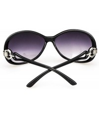 Oval Women Fashion Oval Shape UV400 Framed Sunglasses Sunglasses - Black - CS197NL3M90 $10.75