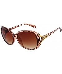 Square Vintage Sunglasses for Women Men Classic Retro Designer Style Eyewear Casual UV400 Sunglasses - Brown - CB190G38COM $9.84