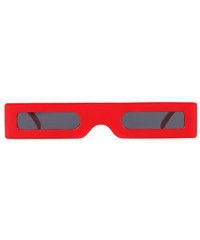 Square Vintage Slender Square Sunglasses Retro Small Rectangle PC Frame Candy Colors - Red - CC18CD77DW3 $6.97