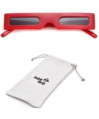 Square Vintage Slender Square Sunglasses Retro Small Rectangle PC Frame Candy Colors - Red - CC18CD77DW3 $6.97