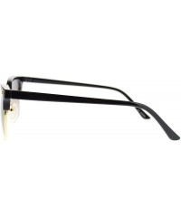 Square Square Half Rim Look Sunglasses Vintage Designer Fashion - Black Gold - CH11P4QB9LL $9.64