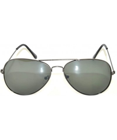Aviator Classic Aviator Style Colored Lens Sunglasses Metal Frame - \ Gun Frame - CA11T4W58G3 $17.83