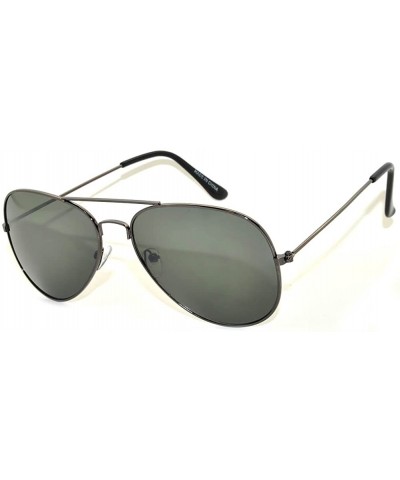 Aviator Classic Aviator Style Colored Lens Sunglasses Metal Frame - \ Gun Frame - CA11T4W58G3 $8.57