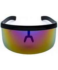 Rimless Visor Sunglasses - Women's oversized futuristic shades - 1 Gold - CL18X4NYOAW $12.63