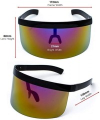 Rimless Visor Sunglasses - Women's oversized futuristic shades - 1 Gold - CL18X4NYOAW $12.63