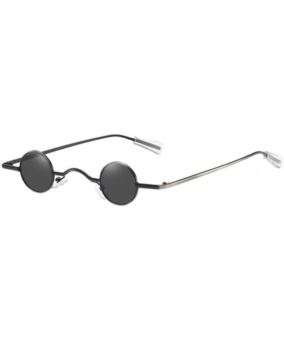 Round Fashion Round Shape Man Women Hip Hop Sunglasses Glasses Shades Vintage Retro - Black - CJ196ITHDAR $17.53