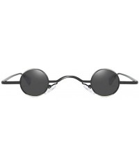 Round Fashion Round Shape Man Women Hip Hop Sunglasses Glasses Shades Vintage Retro - Black - CJ196ITHDAR $10.01