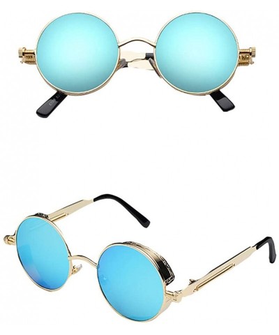 Round Sunglasses Polarizer Punk Round Anti-UV Eyewear Outdoor Personality Retro - F - CZ196DDTDTD $22.27