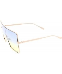 Square Flat Top Square Frame Aviator 80s Retro Fashion Sunglasses - Yellow - C518UDRN2E5 $9.66