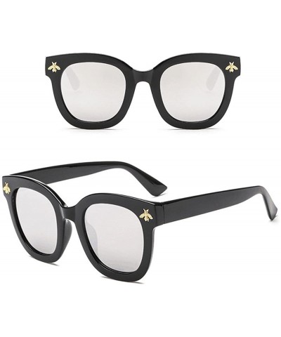 Oversized Square Oversized Glasses Frame Eyewear Women-Fashion Flat Top Super Future Retro Vintage Shades - B - C2196U2N9KW $...