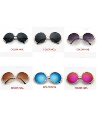 Oversized Round Mirrored Lenses Flat Metal Double Frame Sunglasses - 3a - CT182WA0OH3 $9.90