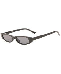 Oval Thick Frame Rectangular Oval Sunglasses - Black - CN1986LIK0S $11.94