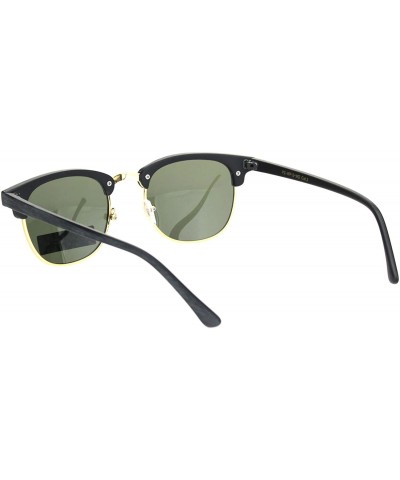 Square Polarized Lens Sunglasses Wood Print Bold Top Classic Designer Style UV 400 - Black Gold (Dark Green) - C21956A0USO $1...