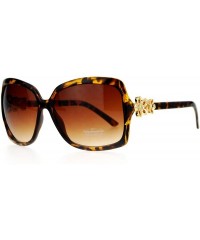 Oversized Womens Flower Jewel Hinge Oversize Butterfly Designer Sunglasses - Tortoise - CR12EMGGA7P $9.85