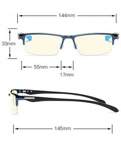 Semi-rimless Blue Light Blocking-Anti-UV Computer Glasses Frame Al-Mg Half Frame Anti-blue-rays Goggles - Blue - CM189IX4773 ...