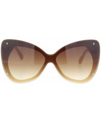 Shield Womens Exposed Edge Shield Butterfly Plastic Sunglasses - Solid Beige Brown - CN18MGSRCC5 $11.99