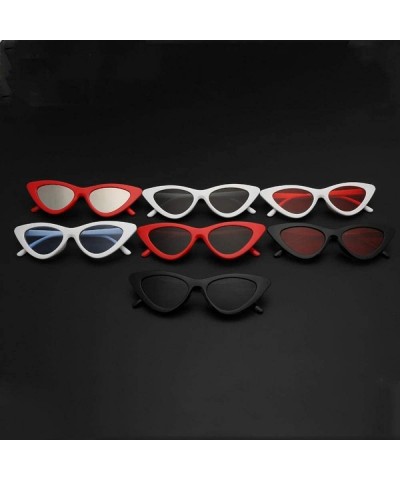 Cat Eye New Cat Eye Sunglasses Women Fashion Ladies Vintage Luxury Sun Black Red - White Blue - CL18XAKOY7C $10.06