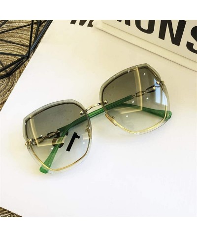 Square High Qulity Women RimlSquare Sunglasses Metal 2019 Shades Fashion Luxury Sexy Female Ladies Brown Eyewear - C2199CNSAK...