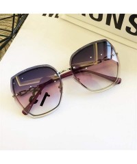 Square High Qulity Women RimlSquare Sunglasses Metal 2019 Shades Fashion Luxury Sexy Female Ladies Brown Eyewear - C2199CNSAK...