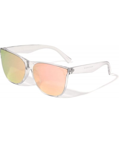 Cat Eye Catania Retro Cat Eye Flat Lens Sunglasses - Clear - CW19765YUQ3 $13.74