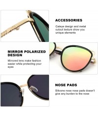 Cat Eye Women Cat Eye Mirrored Polarized Sunglasses Polarized UV400 Protection Stylish Eyewear for Outdoor - CM192DDRKDM $13.32