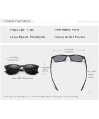 Rectangular Genuine Tough Men's Polarized UV400 Sunglasses Square Fashion - Matte Black - CU18QH64GQ3 $17.66