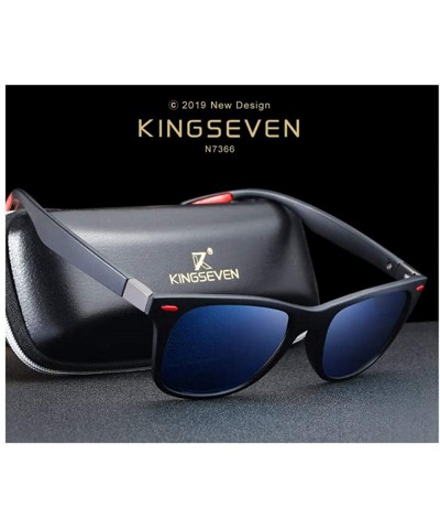 Rectangular Genuine Tough Men's Polarized UV400 Sunglasses Square Fashion - Matte Black - CU18QH64GQ3 $17.66