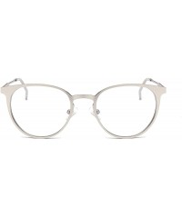 Aviator Vintage Metal Frame Aviator Clear Lens Glasses - Silver - CV12O8BOCMX $12.47