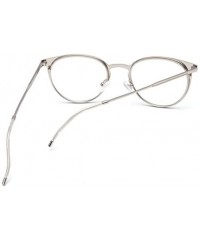 Aviator Vintage Metal Frame Aviator Clear Lens Glasses - Silver - CV12O8BOCMX $12.47