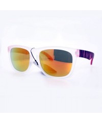 Square Soft Matte Finish Square Frame Unisex Sunglasses Multi Mirror Lens - Orange - C111W8F1IDP $10.01