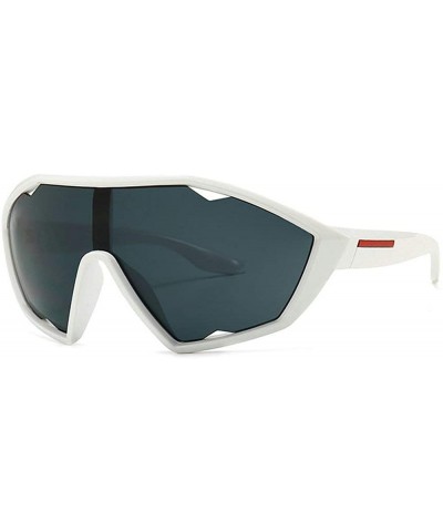 Goggle Retro Mask Shaped One-piece Sunglasses Men Women Brand Designer Vintage Wind Big Frame Sunglasses UV Protection - CE19...