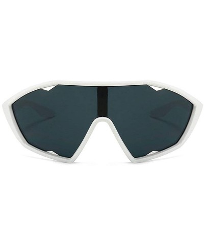 Goggle Retro Mask Shaped One-piece Sunglasses Men Women Brand Designer Vintage Wind Big Frame Sunglasses UV Protection - CE19...