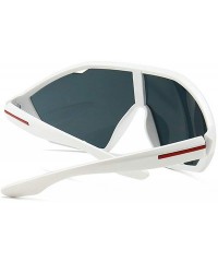 Goggle Retro Mask Shaped One-piece Sunglasses Men Women Brand Designer Vintage Wind Big Frame Sunglasses UV Protection - CE19...