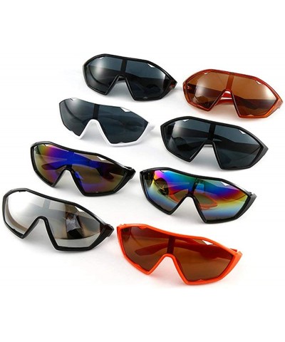 Goggle Retro Mask Shaped One-piece Sunglasses Men Women Brand Designer Vintage Wind Big Frame Sunglasses UV Protection - CE19...