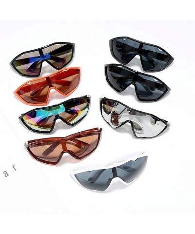 Goggle Retro Mask Shaped One-piece Sunglasses Men Women Brand Designer Vintage Wind Big Frame Sunglasses UV Protection - CE19...