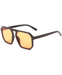 Shield Geometric Polygon Flat Top Flat Color Lens Sunglasses - Orange - CG1986K27T4 $16.31