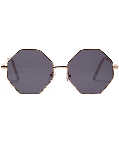 Rimless Rimless Irregular Sunglasses Lightweight Composite-UV400 Lens Glasses - Black - CL1903ACGEM $11.14