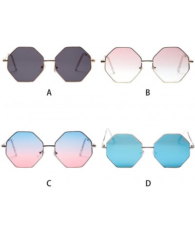 Rimless Rimless Irregular Sunglasses Lightweight Composite-UV400 Lens Glasses - Black - CL1903ACGEM $11.14