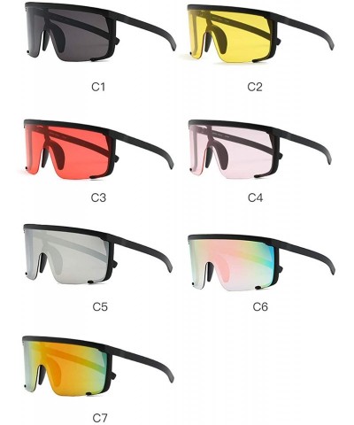 Rimless Men Women Oversized Shield Visor Sunglasses One Peice Big Frame Goggles Sun Glasses - Style 1 - C918W06ZXNY $14.15