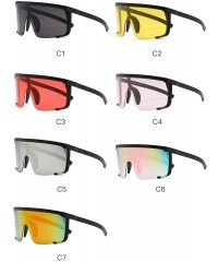 Rimless Men Women Oversized Shield Visor Sunglasses One Peice Big Frame Goggles Sun Glasses - Style 1 - C918W06ZXNY $14.15