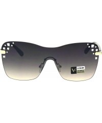 Butterfly Womens Rhinestone Panel Shield Oversize Butterfly Fashion Sunglasses - Brown Smoke - CL18E6MMU8U $12.57