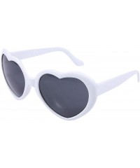 Oversized Women Fashion Oversized Heart Shaped Retro Sunglasses Cute Eyewear UV400 - White - CD199CNIX8G $10.51