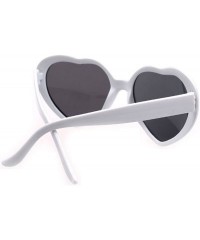 Oversized Women Fashion Oversized Heart Shaped Retro Sunglasses Cute Eyewear UV400 - White - CD199CNIX8G $10.51