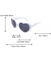 Oversized Women Fashion Oversized Heart Shaped Retro Sunglasses Cute Eyewear UV400 - White - CD199CNIX8G $10.51