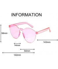 Round Love Heart Shaped Rimless Sunglasses PC Frame Resin Lens Sunglasses UV400 Sunglasses - Purple - C7199XQU6KT $6.08