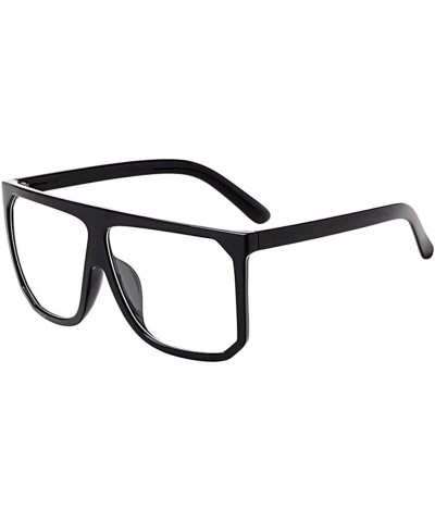 Square Classic Square Eyewear Mens Womens Stylish Driving Sunglasses Anti Glare - Black&transparent - CW18CX9MCR0 $27.58