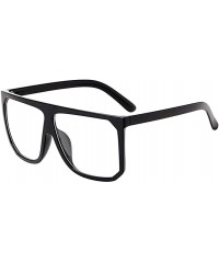 Square Classic Square Eyewear Mens Womens Stylish Driving Sunglasses Anti Glare - Black&transparent - CW18CX9MCR0 $14.71