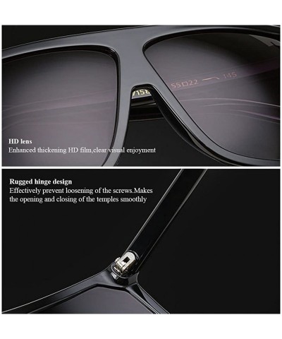 Square Classic Square Eyewear Mens Womens Stylish Driving Sunglasses Anti Glare - Black&transparent - CW18CX9MCR0 $14.71