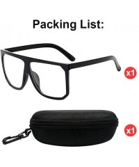 Square Classic Square Eyewear Mens Womens Stylish Driving Sunglasses Anti Glare - Black&transparent - CW18CX9MCR0 $14.71