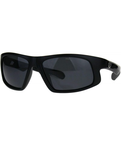 Sport Nitrogen Mens Polarized Lens Sport Warp Plastic Sunglasses - Solid Black - CV188LI76TQ $22.69